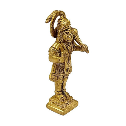 Brassaura™ Compact Brass Hanuman Murti – Height 5.6 Inches & Weight 0.3 Kgs | Pooja Room