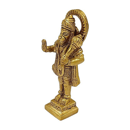 Brassaura™ Compact Brass Hanuman Murti – Height 5.6 Inches & Weight 0.3 Kgs | Pooja Room