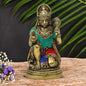 Brass Gem Stone Work Handwork Hanuman Blessing Statue 1 Kg Height 18 cm