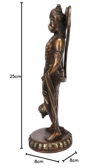Brassaura™ Traditional Brass Hanuman Idol – Height 11.2 Inches & Weight 2.2 Kgs | Devotional Figurine