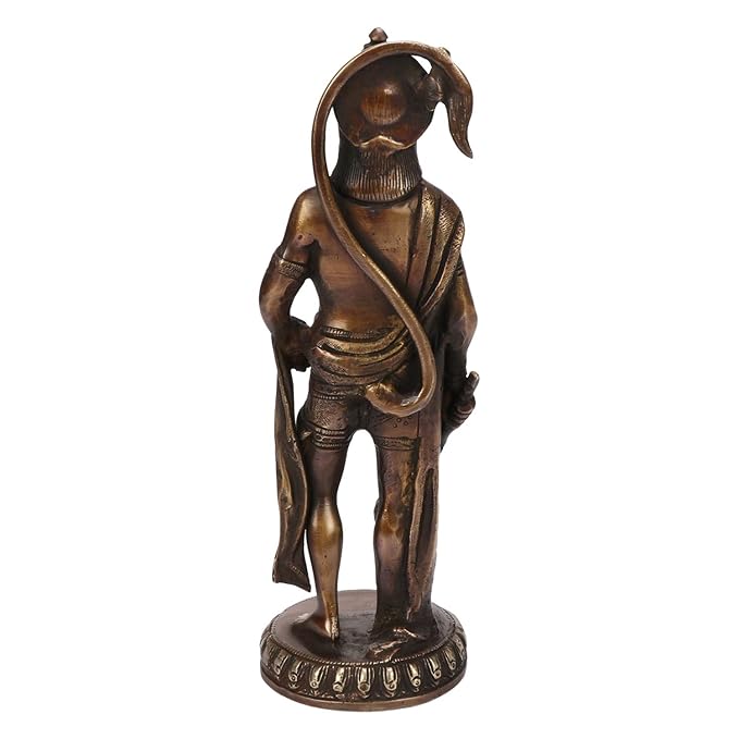 Brassaura™ Traditional Brass Hanuman Idol – Height 11.2 Inches & Weight 2.2 Kgs | Devotional Figurine