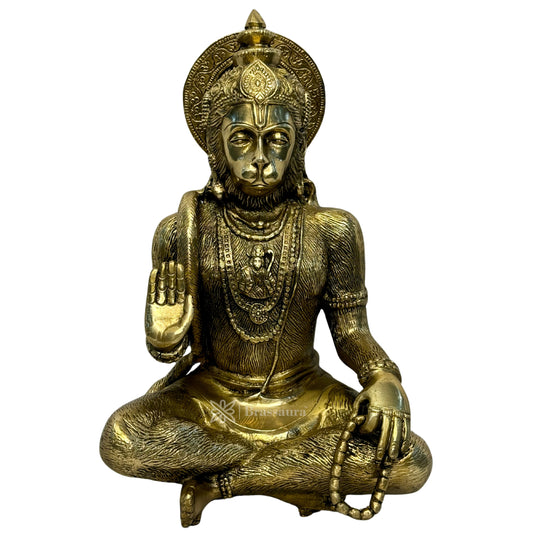 Brass Black Shade Lord Hanuman Bajrangbali Sankat Mochan Bhagwan Height 29 Weight 4.85 Kg