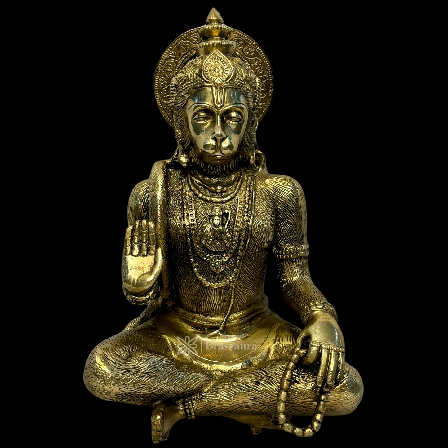 Brass Black Shade Lord Hanuman Bajrangbali Sankat Mochan Bhagwan Height 29 Weight 4.85 Kg