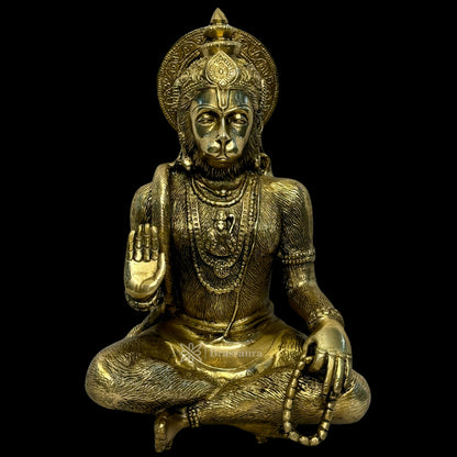 Brass Black Shade Lord Hanuman Bajrangbali Sankat Mochan Bhagwan Height 29 Weight 4.85 Kg