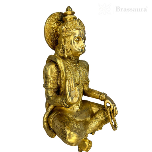 ब्रासॉरा™ प्रीमियम ब्रास हनुमान मूर्ति – ऊँचाई 11.6 इंच और वज़न 4.85 किलोग्राम | पवित्र उच्चारण