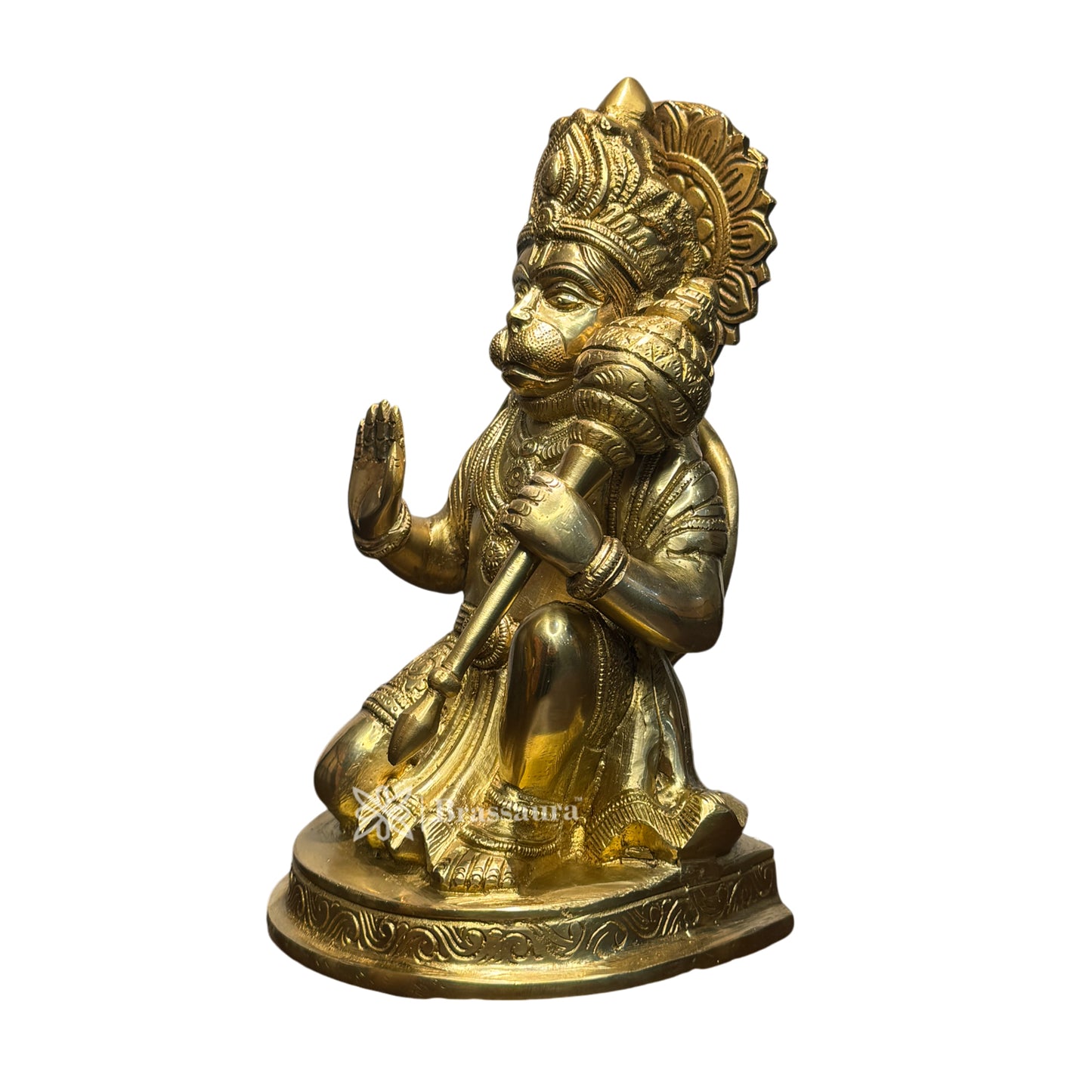 Brass Sankat Mochan Hanuman Bhagwan Murti for Home and Decor Weight 3.3 kg Height 28 cm