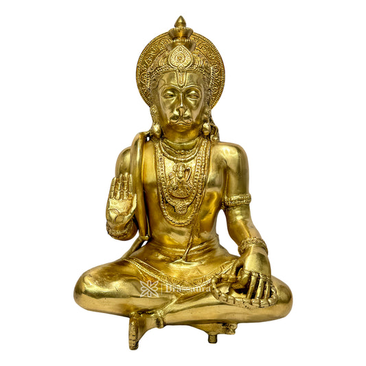 Brassaura™ Handcrafted Brass Hanuman Murti – Height 11.6 Inches & Weight 4.85 Kgs | Temple Idol