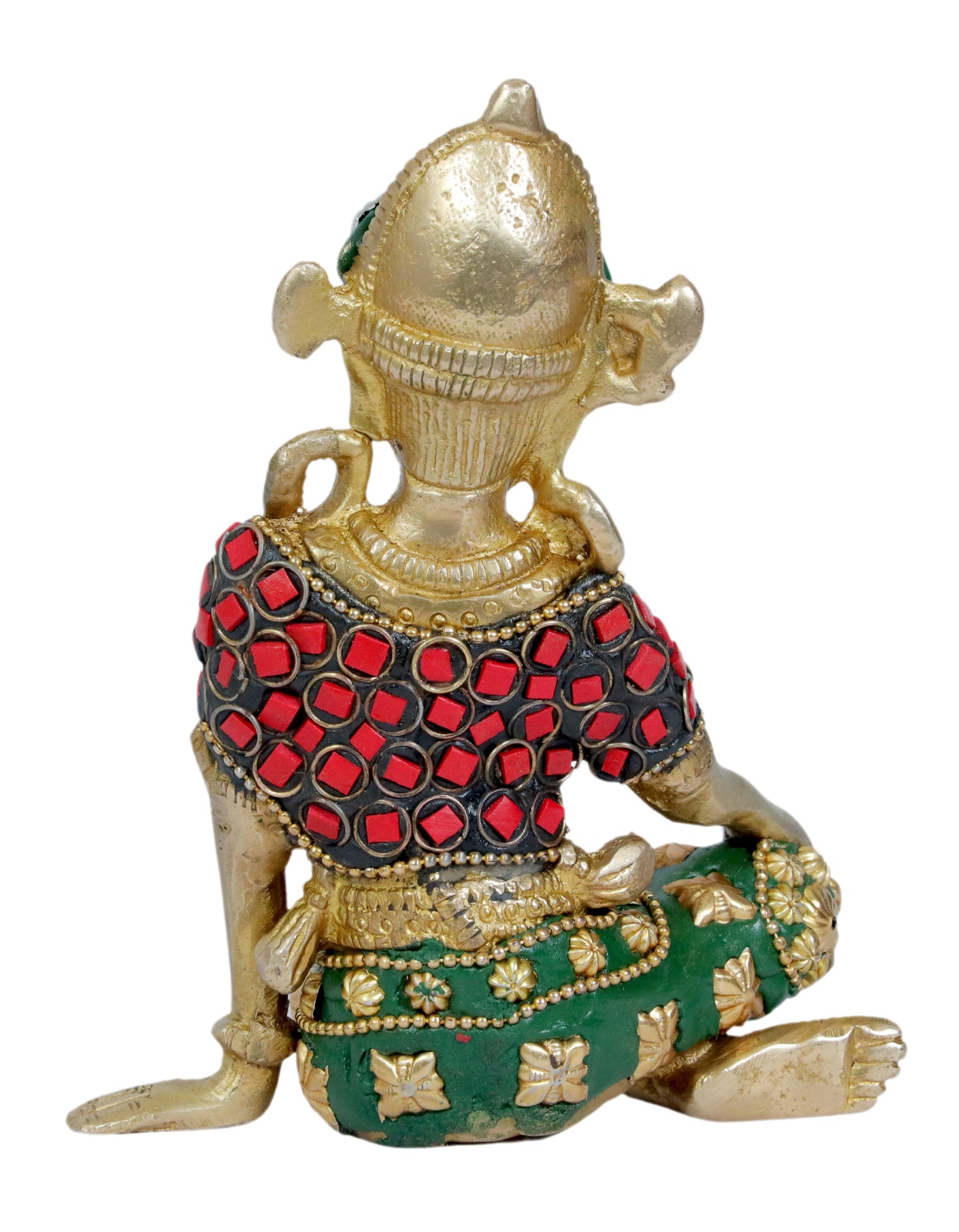 Brass Gem Stone Work Indra Dev Murti for Home and Decor Height 17 cm Weight .88 Kg