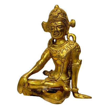 Brass Golden Indra Dev Murti for Home and Decor Height 17 cm Weight .88 Kg