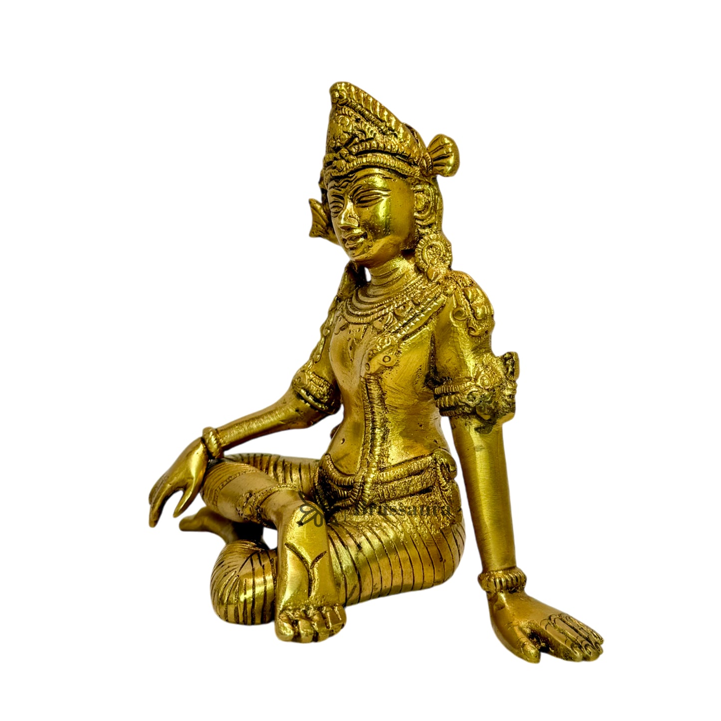 Brass Gold Unique Indra Dev Murti for Home and Decor Height 17 cm Weight .88 Kg