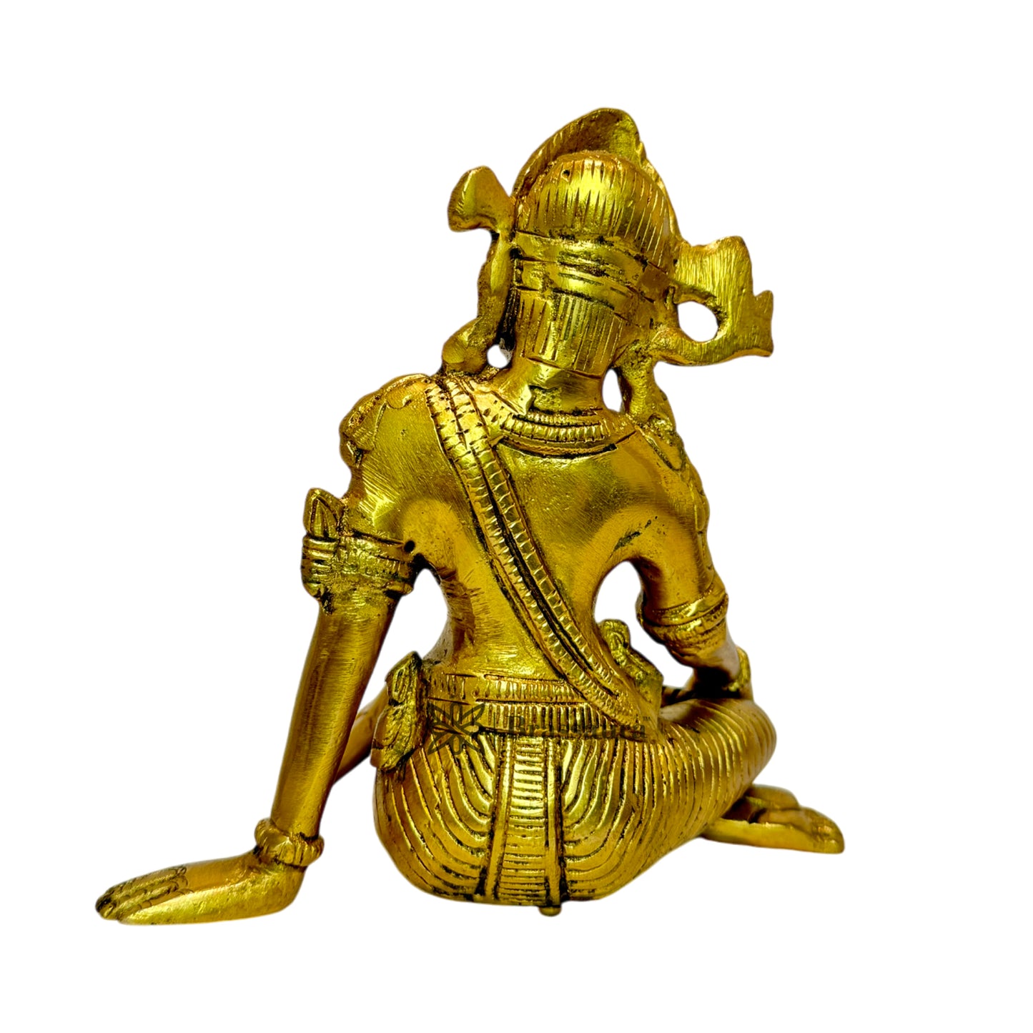 Brass Gold Unique Indra Dev Murti for Home and Decor Height 17 cm Weight .88 Kg