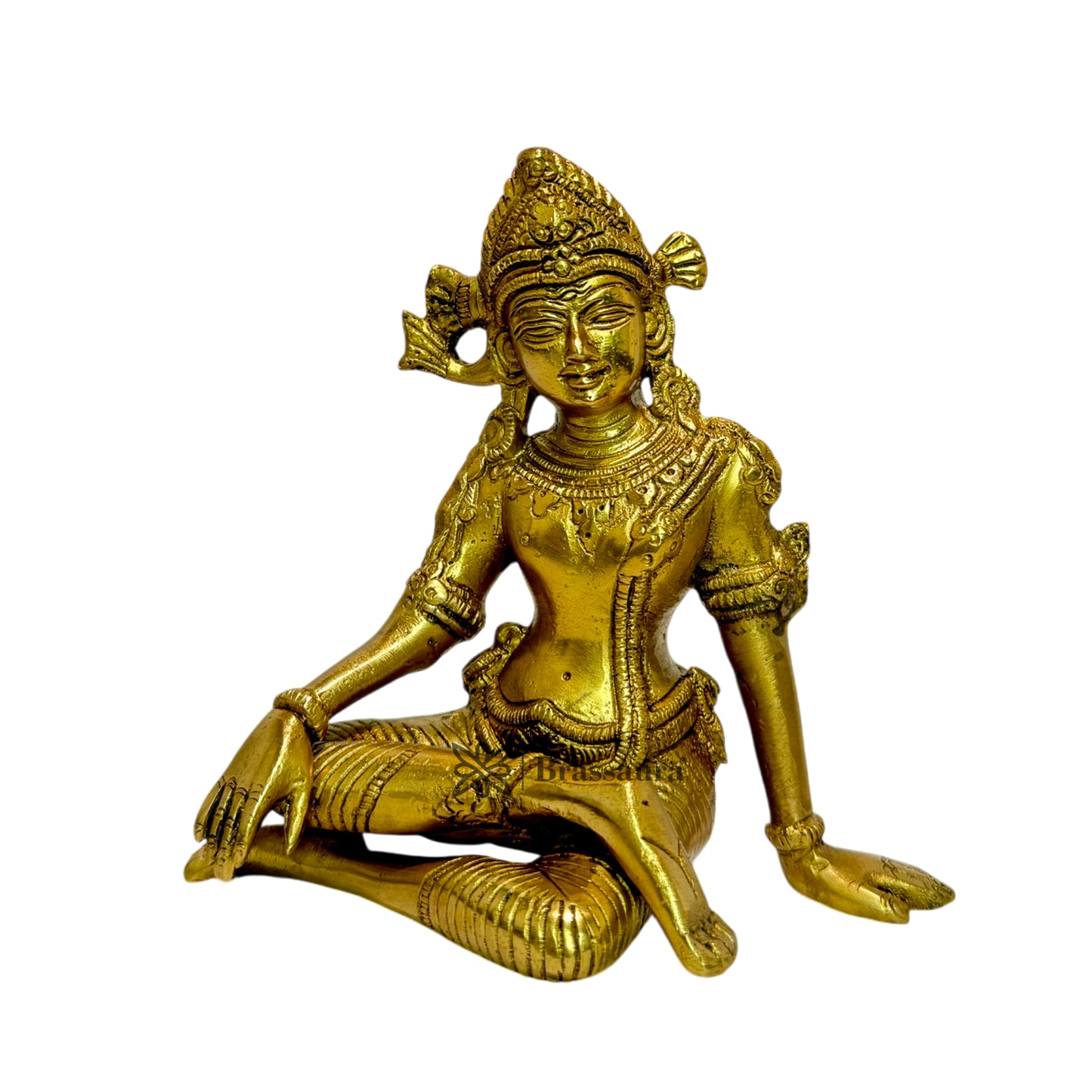 Brass Gold Unique Indra Dev Murti for Home and Decor Height 17 cm Weight .88 Kg