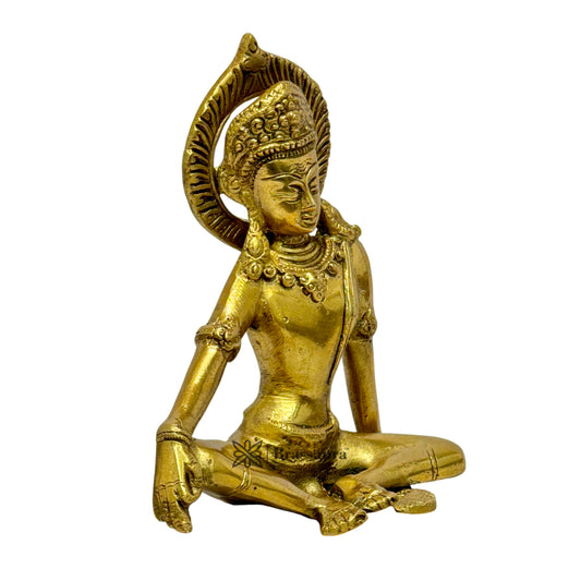 Brassaura® Indra Brass Statue | Traditional Handcrafted Finish | Height 10 Inches | Weight: 1.5 kgs