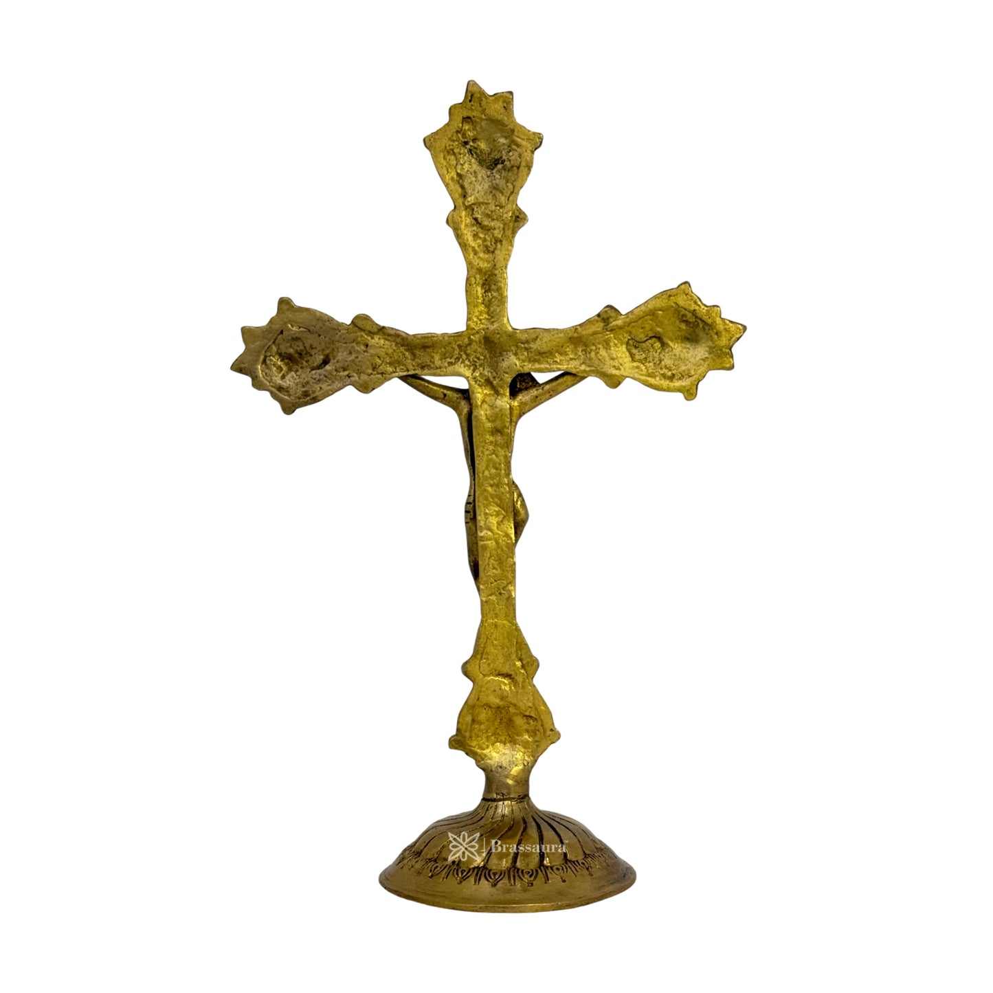 Brass Golden Holy Cross Jesus Christ Brass Idol for Home and Decor Weight 900 Gram Height 29 cm