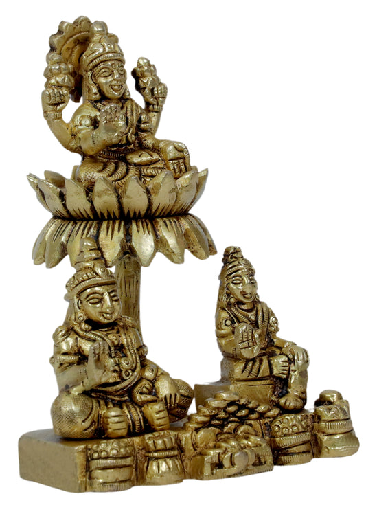 Brassaura™ Brass Kuber Kunji Idol – Height 5.2 Inches & Weight 0.810 Kgs | Divine Home & Pooja Sculpture