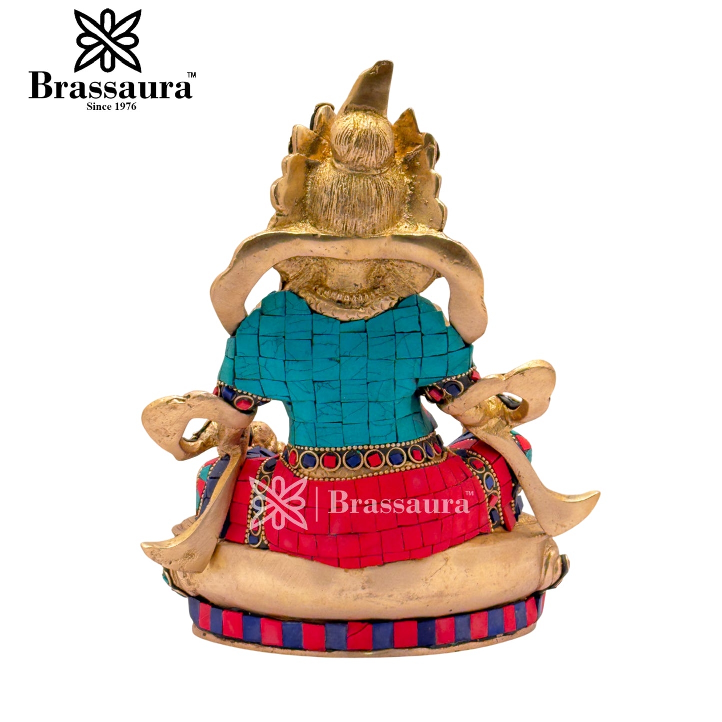 Brass Gem Stone Work Kuber Weight 4.3 Kg & Height 12 Inch