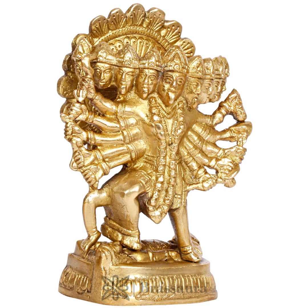 Brassaura™ Traditional Brass Kali Maa Idol – Height 7.2 Inches & Weight 1.25 Kgs | Puja & Temple Statue