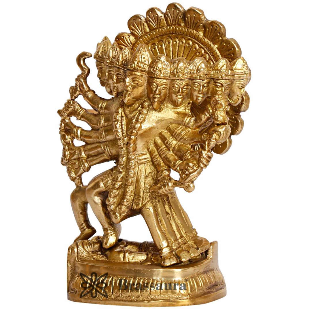 Brassaura™ Traditional Brass Kali Maa Idol – Height 7.2 Inches & Weight 1.25 Kgs | Puja & Temple Statue