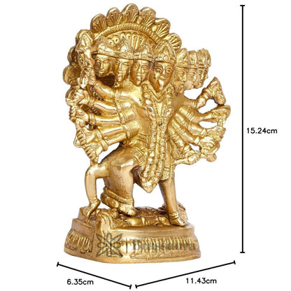 Brassaura™ Traditional Brass Kali Maa Idol – Height 7.2 Inches & Weight 1.25 Kgs | Puja & Temple Statue