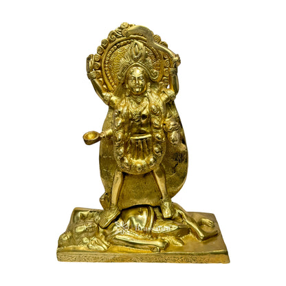 Brass Kali Mata Murti for Home and Decor Show Piece for Living Room Height 27 cm Weight 3.71 Kg