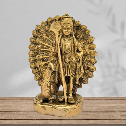 Brass Kartik Statue for Home and Decor Show Piece for Living Room Height 26 cm Weight 3.85 Kg