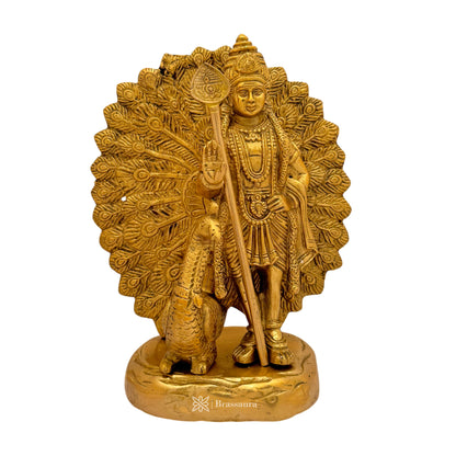 Brass Kartik Murti for Home and Decor Show Piece for Living Room Height 26 cm Weight 3.85 Kg.