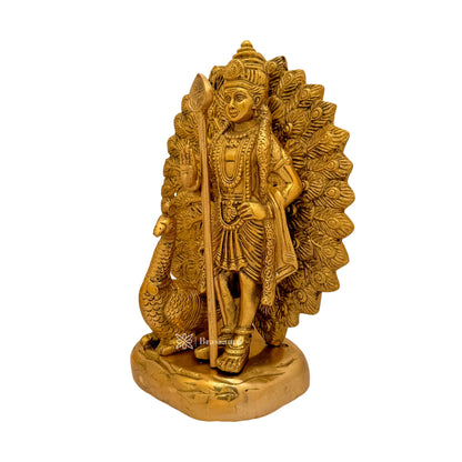 Brass Kartik Murti for Home and Decor Show Piece for Living Room Height 26 cm Weight 3.85 Kg.