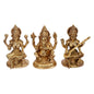 Brass Laxmi Ganesha Saraswati Murti for Home and Decor Show Piece for Living Room Height 18 cm Weight 4.8 Kg