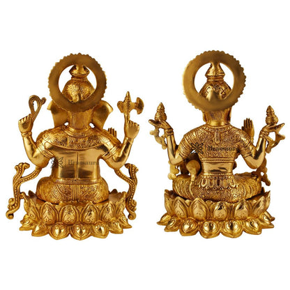 Brassaura™ Brass Laxmi Ganesha Statue – Height 10.8 Inches & Weight 8.7 Kgs | Hindu God Murti