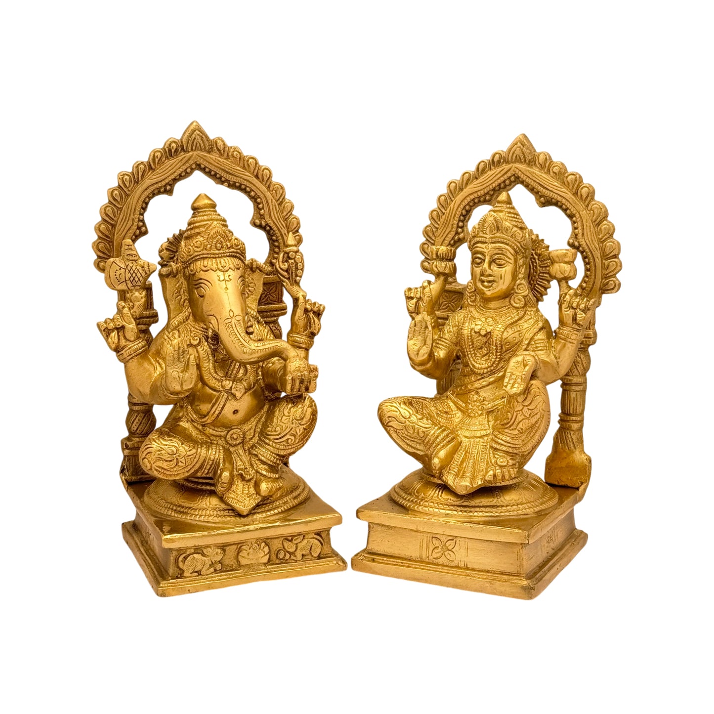 Brass Laxmi Ganesha Murti for Home and Decor Show Piece for Living Room Height 23 cm Weight 5.9 Kg