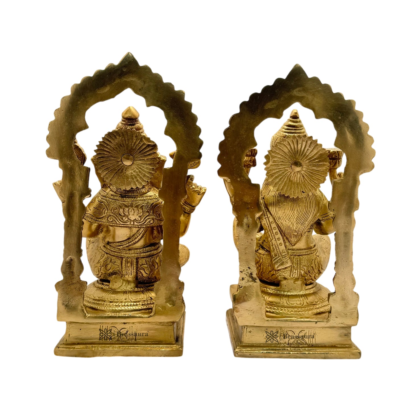 Brass Laxmi Ganesha Murti for Home and Decor Show Piece for Living Room Height 23 cm Weight 5.9 Kg