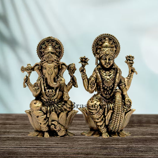 Brass Super Fine Lakshmi Ganesh Weight 0.100 kg & Height 2.5 Inch
