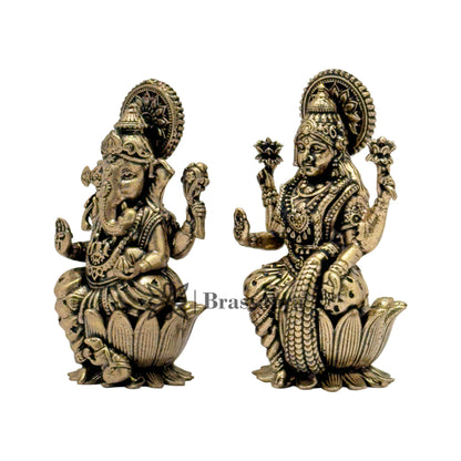 Brass Super Fine Lakshmi Ganesh Weight 0.100 kg & Height 2.5 Inch
