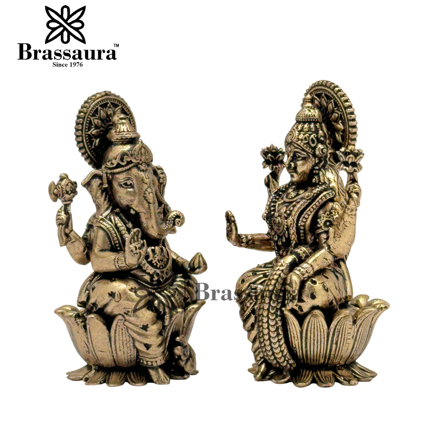 Brass Super Fine Lakshmi Ganesh Weight 0.100 kg & Height 2.5 Inch