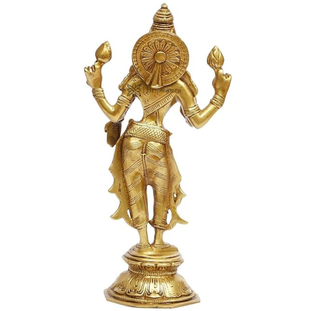 Brass Laxmi Mata Murti for Home and Decor Show Piece for Living Room Height 28 cm Weight 1.7 Kg