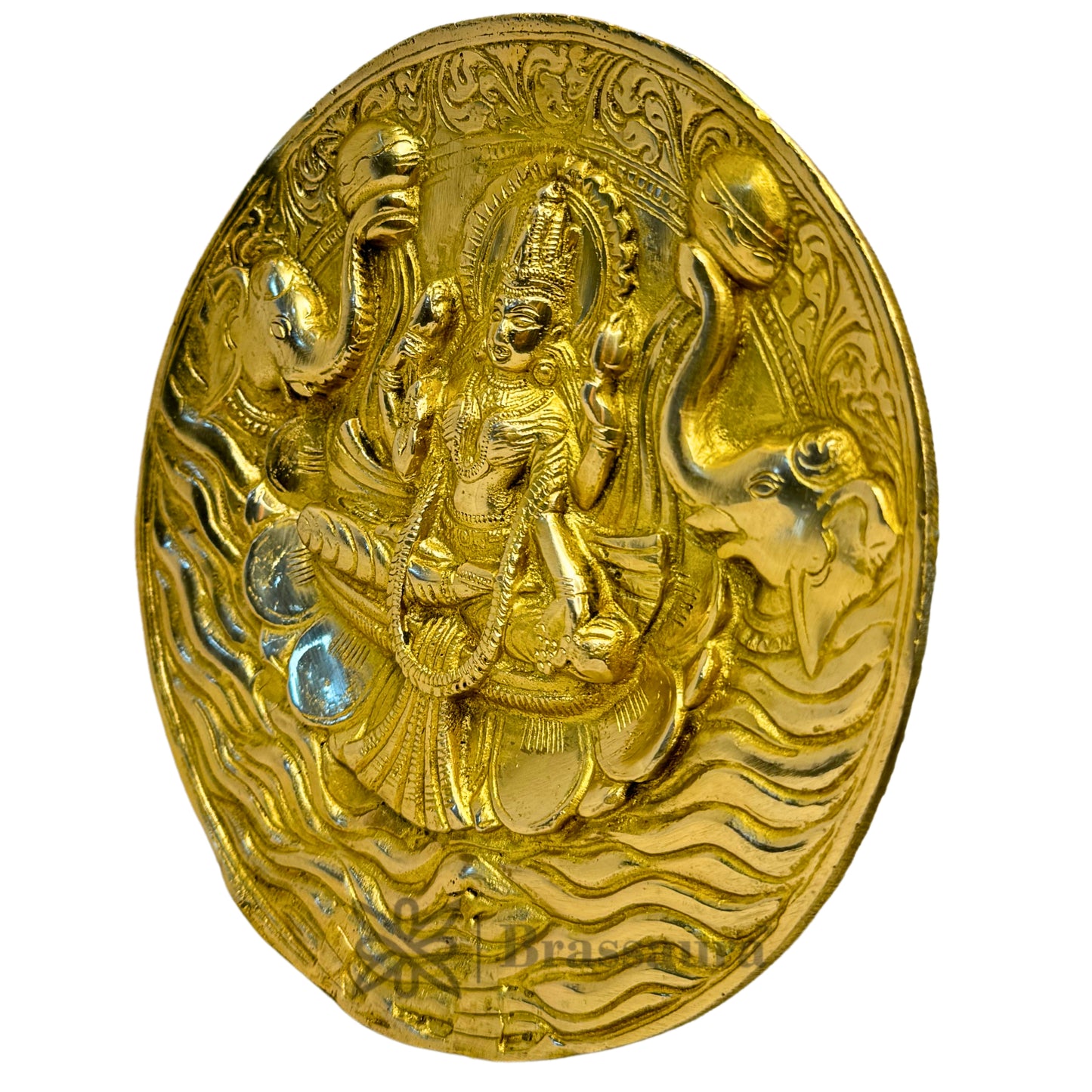 Brass Laxmi Mata Murti for wall Hanging Home and Decor Show Piece for Living Room Height 10 cm Weight 1.2 Kg