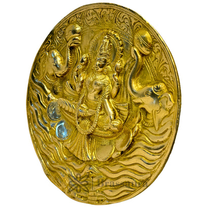 Brass Laxmi Mata Murti for wall Hanging Home and Decor Show Piece for Living Room Height 10 cm Weight 1.2 Kg