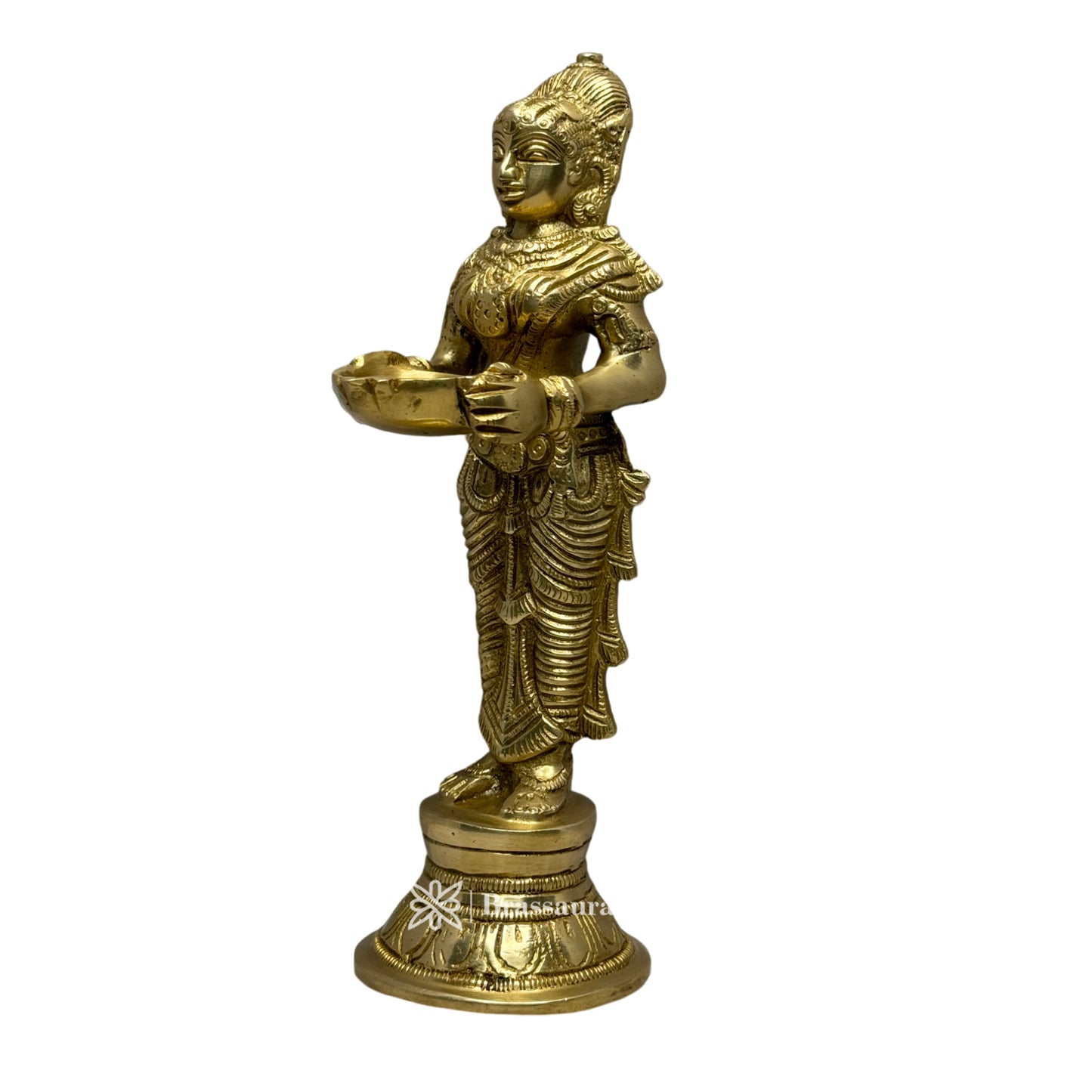 Brass Golden Laxmi MATA Murti for Home and Decor Show Piece for Living Room Height 28 cm Weight 1.7 Kg