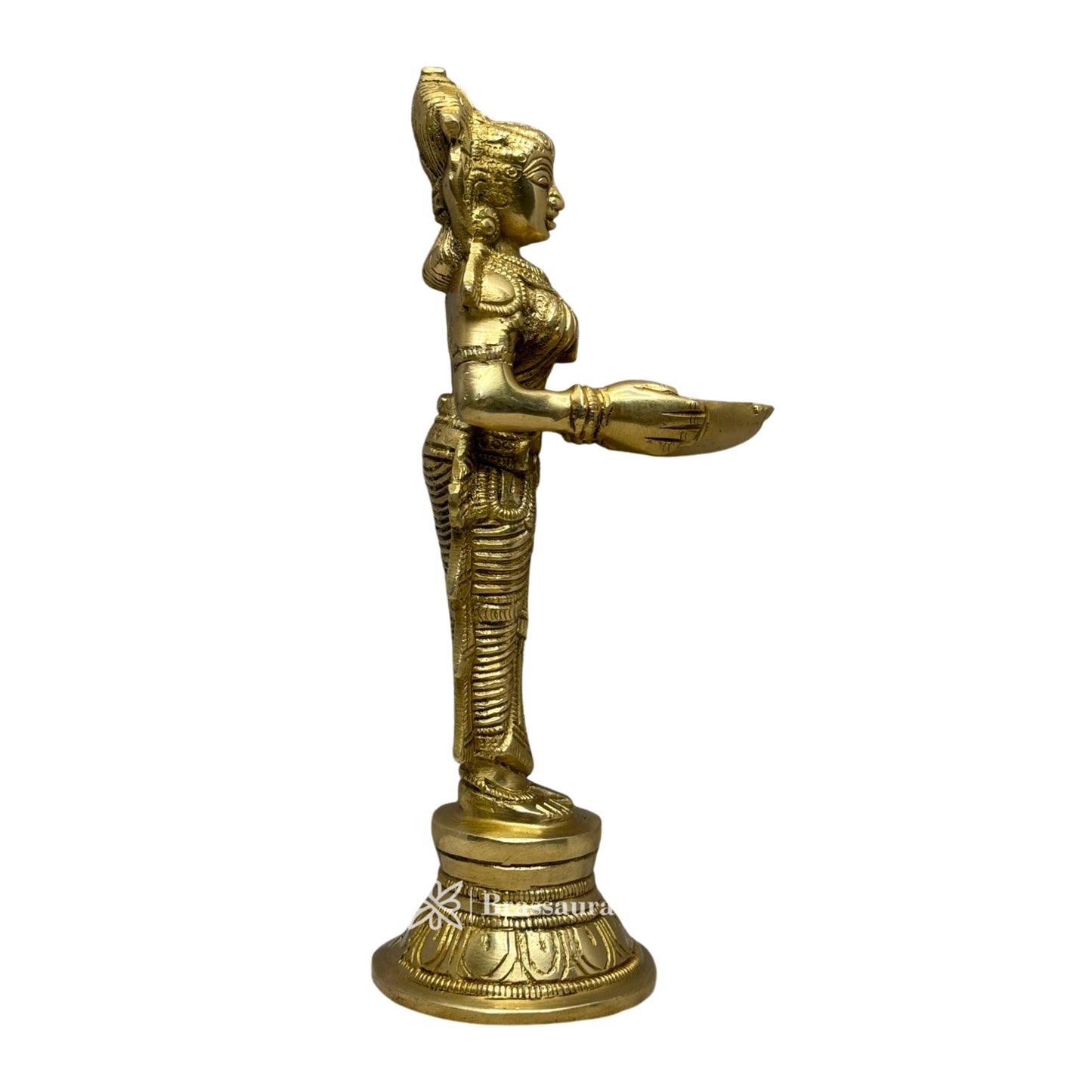 Brass Golden Laxmi MATA Murti for Home and Decor Show Piece for Living Room Height 28 cm Weight 1.7 Kg