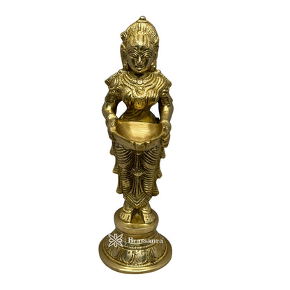 Brass Golden Laxmi MATA Murti for Home and Decor Show Piece for Living Room Height 28 cm Weight 1.7 Kg