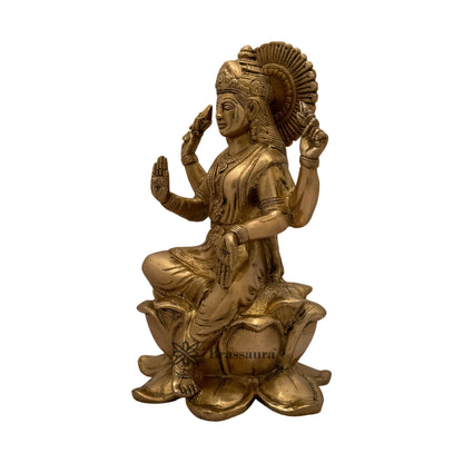 Brass Golden Laxmi MATA Murti for Home and Decor Show Piece for Living Room Height 13 cm Weight 3.6 Kg