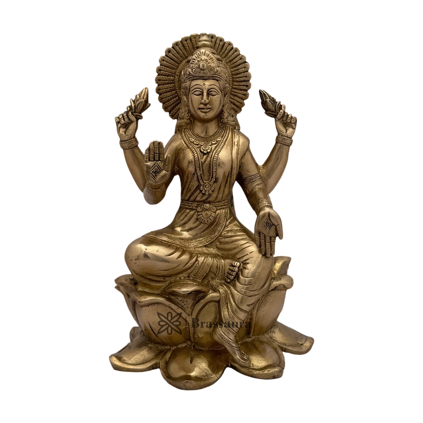 Brass Golden Laxmi MATA Murti for Home and Decor Show Piece for Living Room Height 13 cm Weight 3.6 Kg