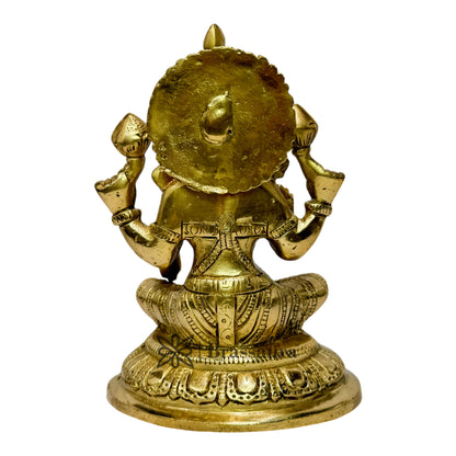 Brass Golden Sitting Laxmi MATA On Chowki Murti for Home and Decor Show Piece for Living Room  Height 24 cm Weight 3.44 Kg