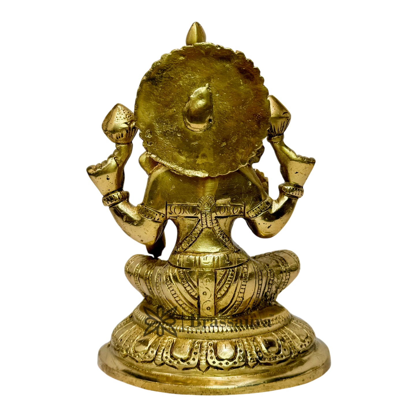 Brass Golden Sitting Laxmi MATA On Chowki Murti for Home and Decor Show Piece for Living Room  Height 24 cm Weight 3.44 Kg