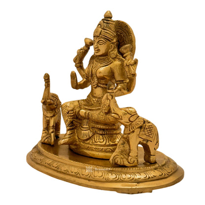 Brass Laxmi Murti for Home and Decor Show Piece for Living Room Height 15 cm Weight 1.63 Kg