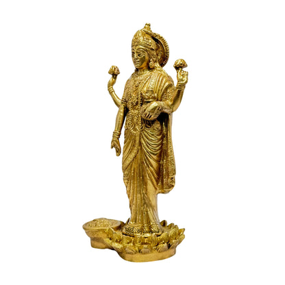 Brass Dhan Laxmi Devi Murti for Home and Decor Show Piece for Living Room Height 25 cm Weight 2.1 Kg