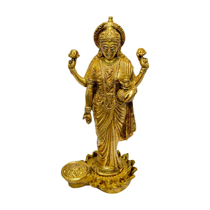 Brass Dhan Laxmi Devi Murti for Home and Decor Show Piece for Living Room Height 25 cm Weight 2.1 Kg