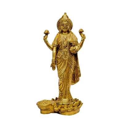 Brass Dhan Laxmi Devi Murti for Home and Decor Show Piece for Living Room Height 25 cm Weight 2.1 Kg