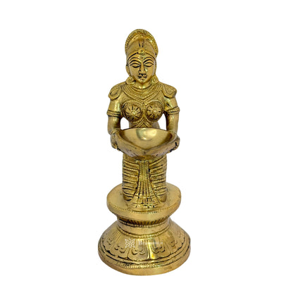 Brass Deep Laxmi Statue for Home and Decor Show Piece for Living Room Handmade Brass Artwork for Home Entrance Height 24 cm Weight 2.3 Kg