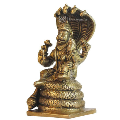 Brass Narasimha Murti for Home and Decor Pooja Room and Temple Height 15 cm and Weight .95 Kg